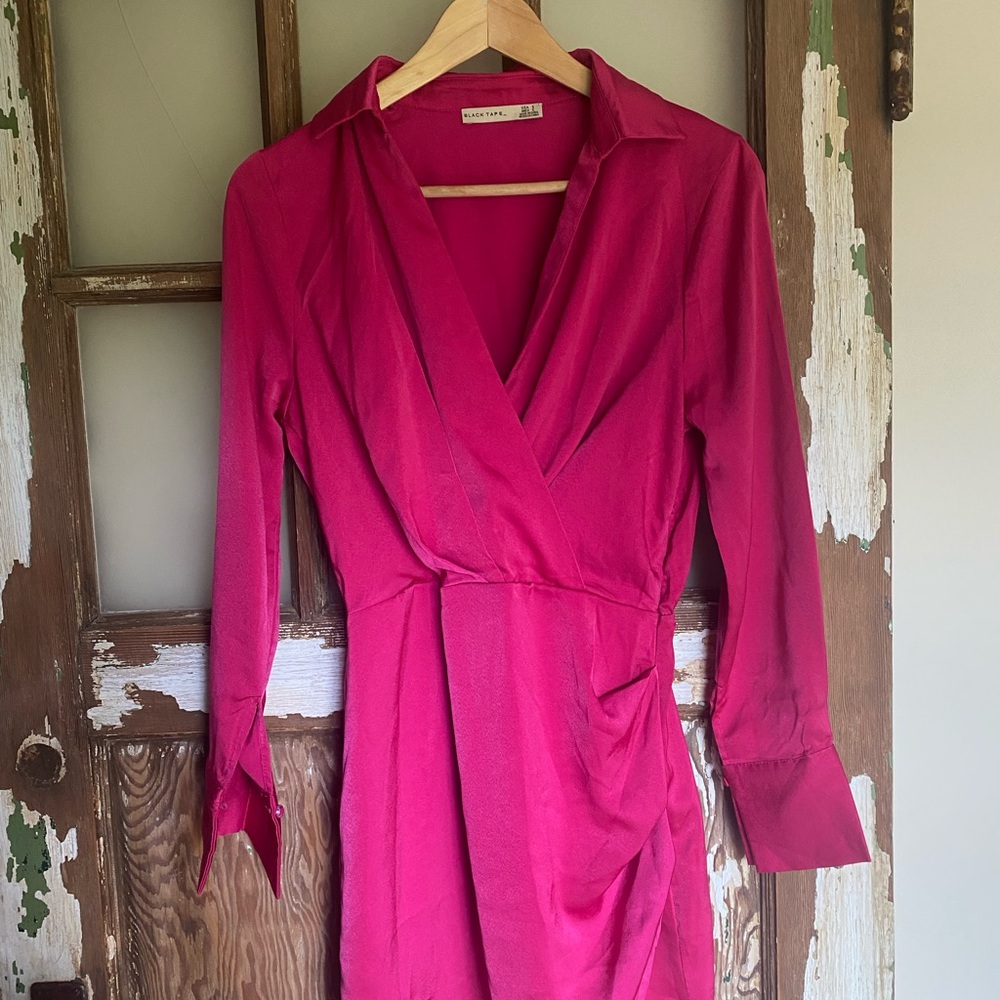 Black Tape_ Fuchsia Dress